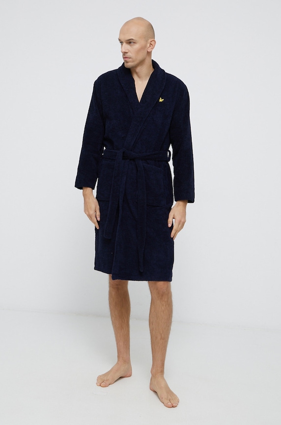 Lyle & Scott Szlafrok dzianina granatowy LUCAS.9058