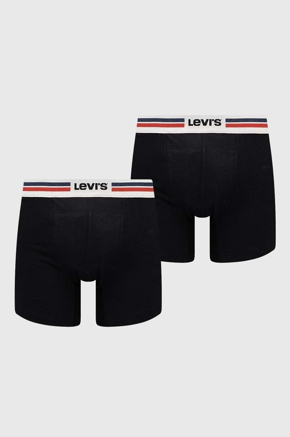 Bokserice Levi's 2-pack bez uzorka crna 37149.0806