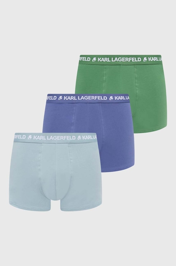 Boxerky Karl Lagerfeld 3-pak pletenina modrá 235M2109