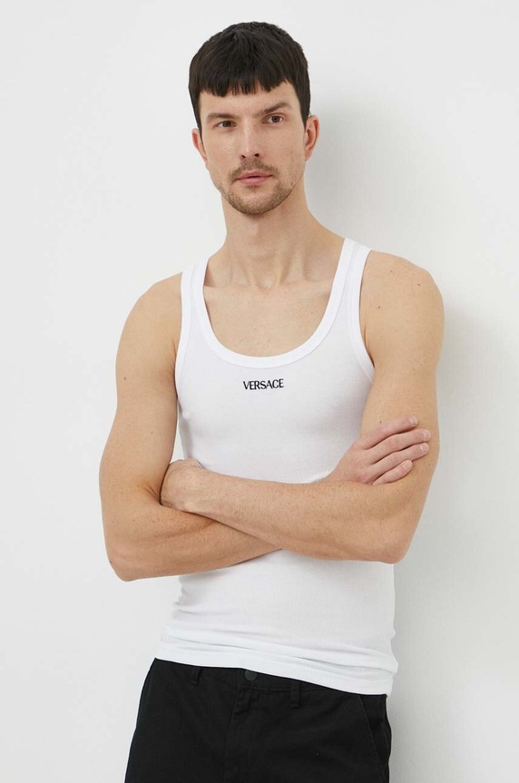 Versace t-shirt applique bianco 1013125.1A09410