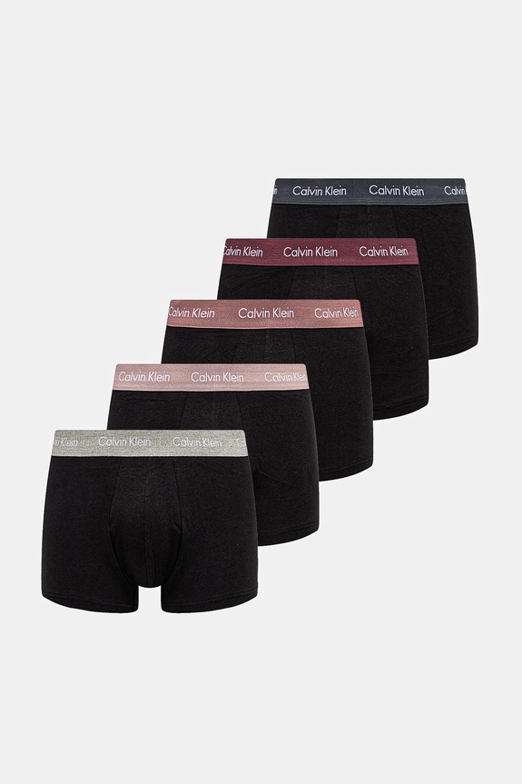 Calvin Klein Underwear boxerky pánske bavlnené s elastanom 5-pak pletenina čierna 000NB2734A