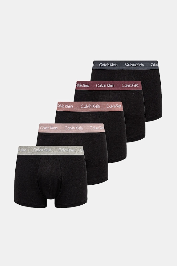 Calvin Klein Underwear boxerky pánske bavlnené s elastanom 5-pak pletenina čierna 000NB2734A