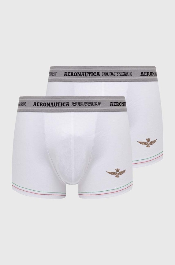 Boxerky Aeronautica Militare 2-pak pletenina biela AM1UBX003