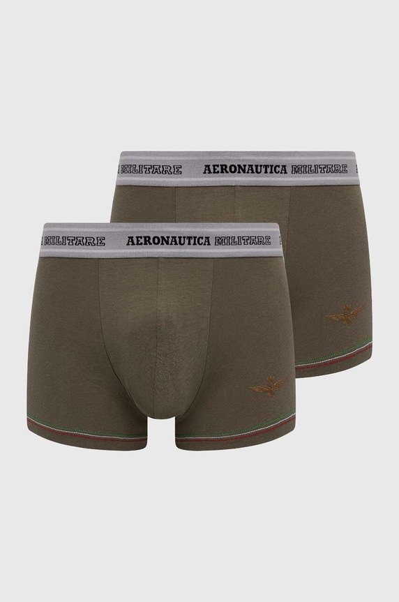 Boxerky Aeronautica Militare 2-pack pletenina zelená AM1UBX003