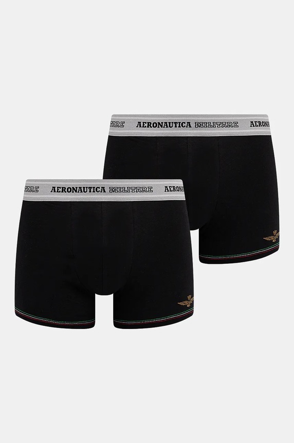 Bokserice Aeronautica Militare 2-pack pletivo crna AM1UBX004