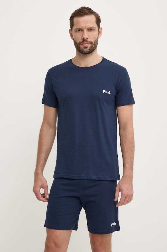 Fila pijama din două piese bărbătească din bumbac bleumarin FPS1190