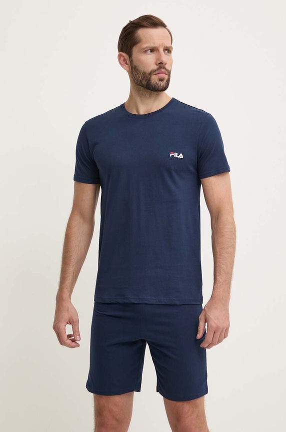 Fila pijama din două piese bărbătească din bumbac bleumarin FPS1194