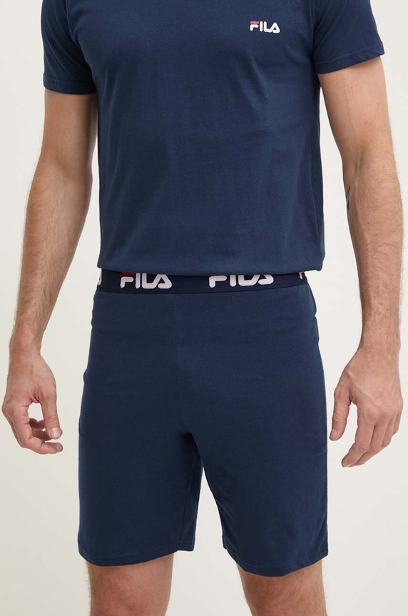 Fila pijama din două piese bărbătească din bumbac bleumarin FPS1194
