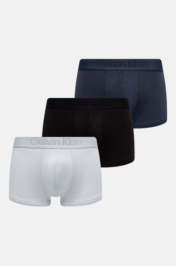 Calvin Klein Underwear priliehavé boxerky pánske 3-pak pletenina tmavomodrá 000NB3651A