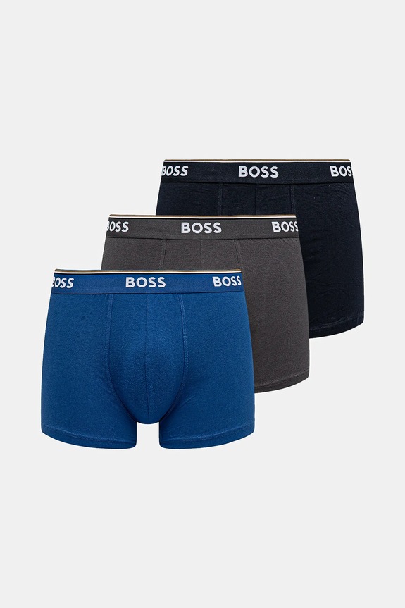 Boxerky BOSS 3-pak BoxerBr 3P Power bavlna modrá 50475282