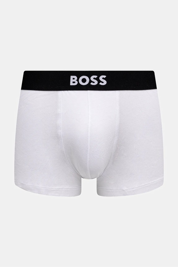 BOSS boxeri bărbați din bumbac cu elastan Trunk 3P BOSS ONE pachet de 3 50544263 alb AA00