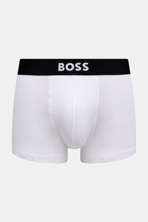 BOSS boxeri bărbați din bumbac cu elastan Trunk 3P BOSS ONE pachet de 3 50544263 alb AA00