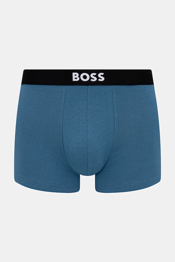BOSS boxeri bărbați din bumbac cu elastan Trunk 3P BOSS ONE pachet de 3 50544263 albastru AA00
