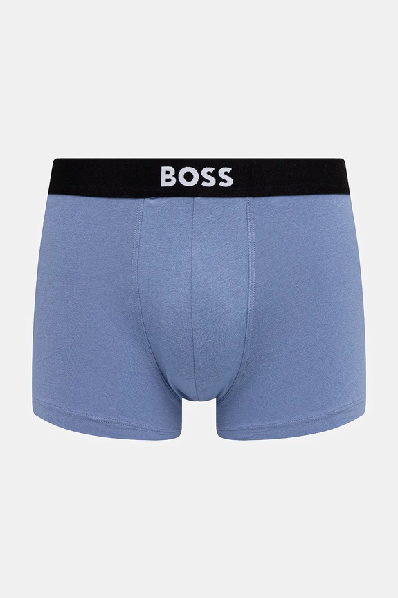 BOSS boxeri bărbați din bumbac cu elastan Trunk 3P BOSS ONE pachet de 3 50544263 albastru AA00