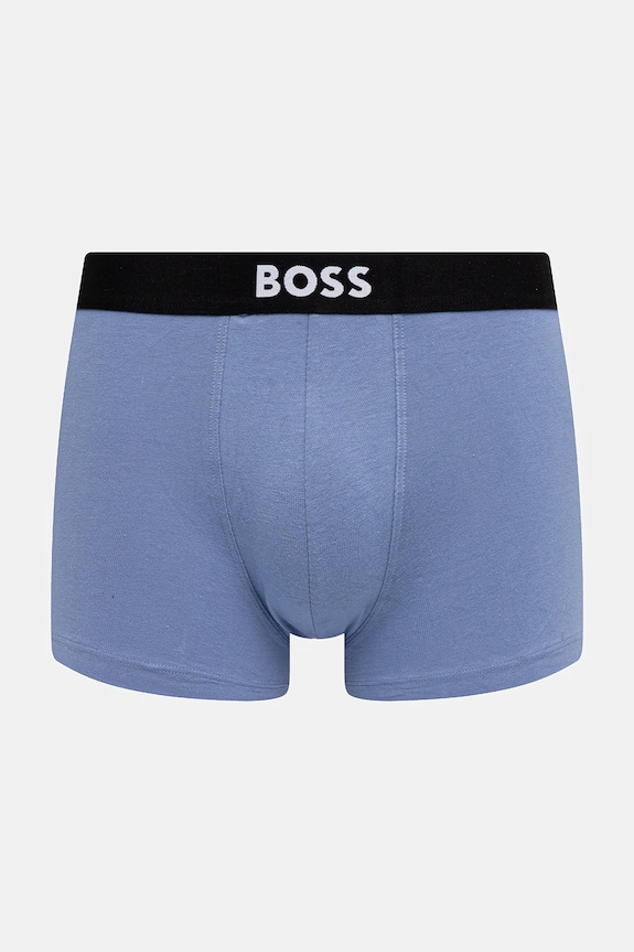 BOSS boxeri bărbați din bumbac cu elastan Trunk 3P BOSS ONE pachet de 3 50544263 albastru AA00