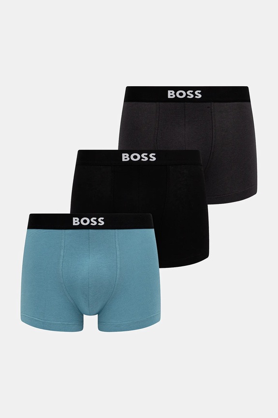 BOSS boxeri bărbați din bumbac cu elastan Trunk 3P BOSS ONE pachet de 3 negru 50544263