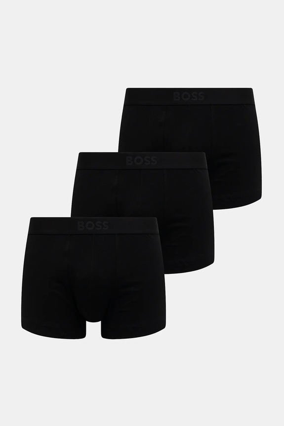 BOSS boxeri bărbați din bumbac cu elastan Trunk 3P BOSS ONE pachet de 3 boxeri negru 50544263