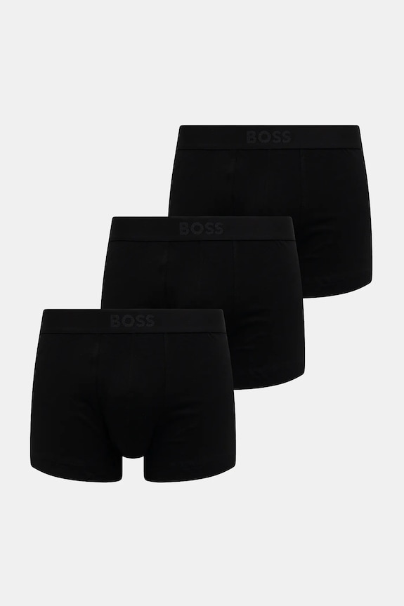 BOSS boxeri bărbați din bumbac cu elastan Trunk 3P BOSS ONE pachet de 3 boxeri negru 50544263