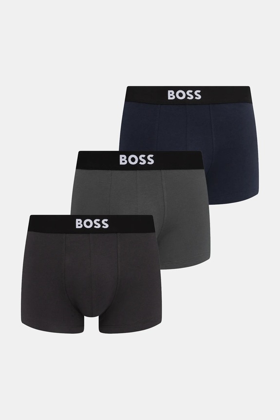 BOSS boxeri bărbați din bumbac cu elastan Trunk 3P BOSS ONE pachet de 3 boxeri negru 50544263