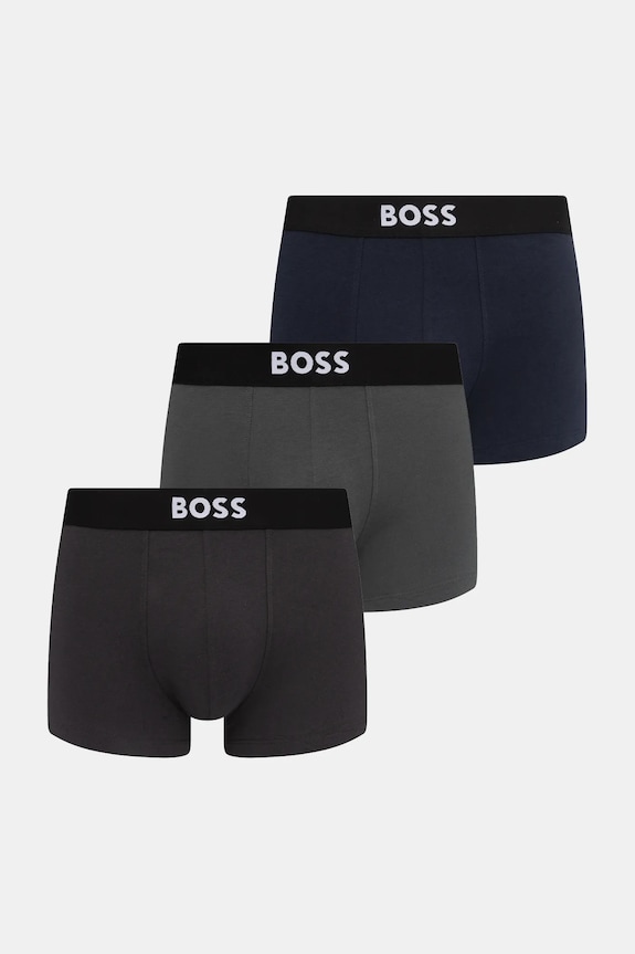 BOSS boxeri bărbați din bumbac cu elastan Trunk 3P BOSS ONE pachet de 3 boxeri negru 50544263