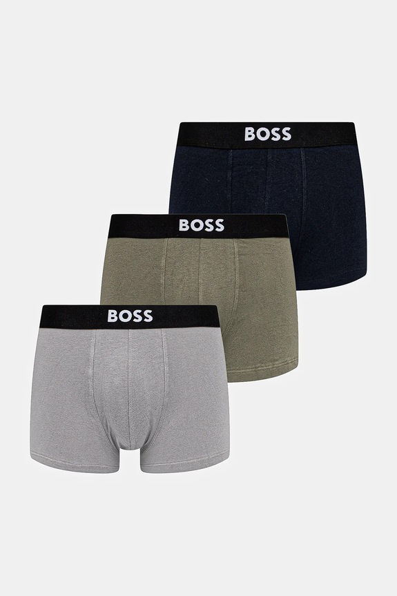 BOSS boxeri bărbați din bumbac cu elastan Trunk 3P BOSS ONE pachet de 3 boxeri negru 50544263