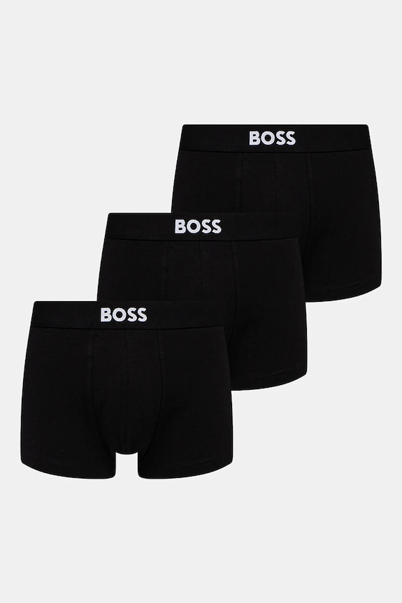 BOSS boxeri bărbați din bumbac cu elastan Trunk 3P BOSS ONE pachet de 3 50544263 negru AA00