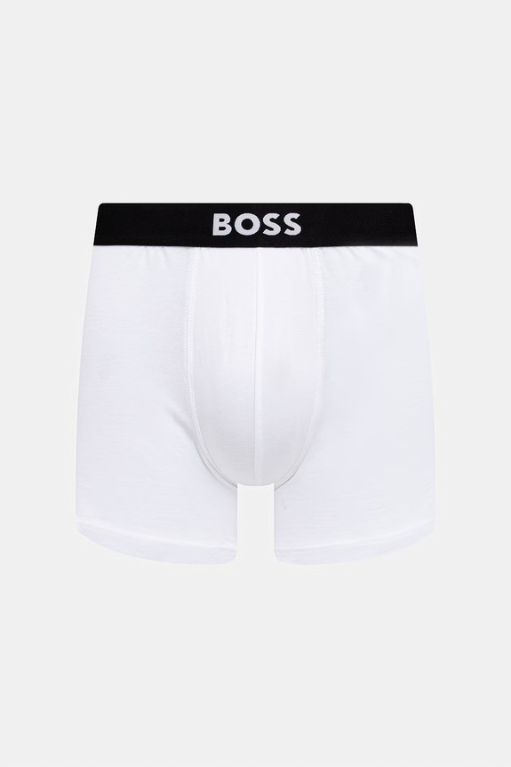 BOSS bokserki dopasowane męskie bawełniane z elastanem BoxerBr 3P BOSS ONE 3-pack 50544272 biały SS26