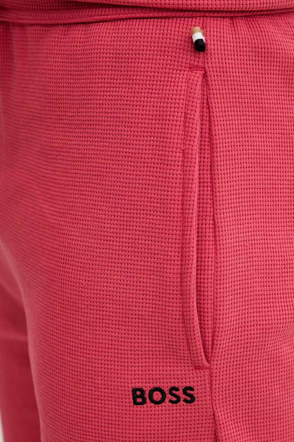 BOSS σορτς lounge ανδρικά με βαμβάκι Waffle Shorts κόκκινο 50535884