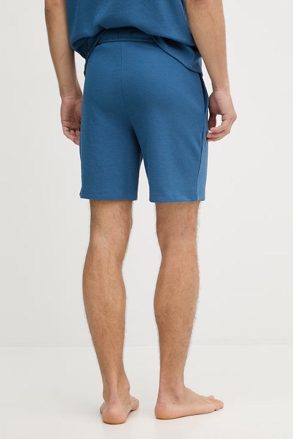 Îmbrăcăminte BOSS pantaloni scurți de loungewear bărbătești cu bumbac Waffle Shorts 50535884 albastru