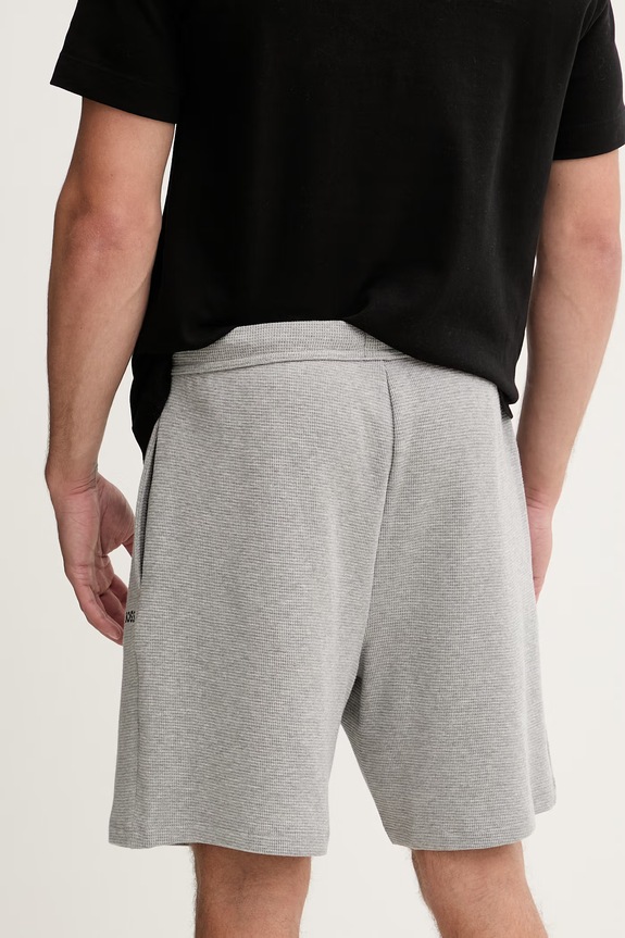 Ρούχα BOSS σορτς lounge Ανδρικά με βαμβάκι Waffle Shorts 50535884 γκρί