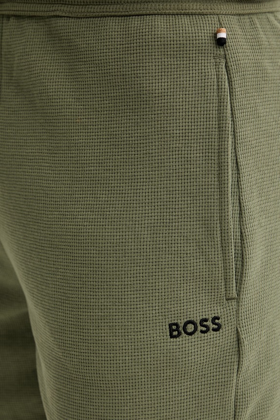 BOSS σορτς lounge ανδρικά με βαμβάκι Waffle Shorts πράσινο 50535884