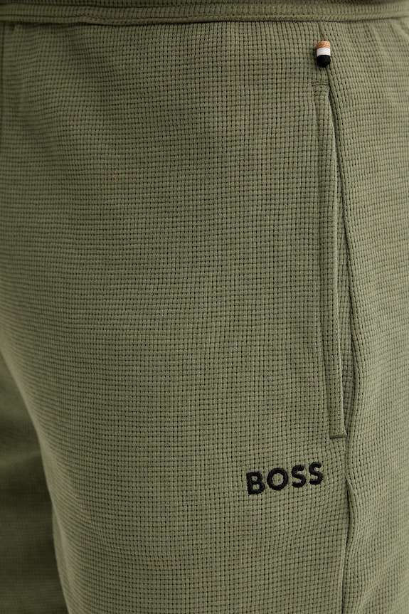 BOSS σορτς lounge ανδρικά με βαμβάκι Waffle Shorts πράσινο 50535884