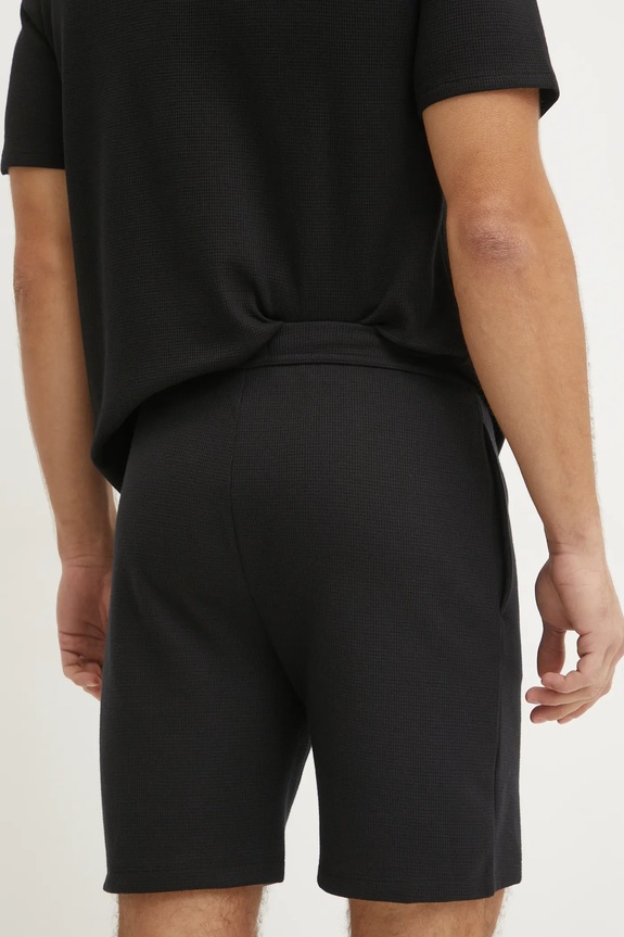 Îmbrăcăminte BOSS pantaloni scurți de loungewear bărbătești cu bumbac Waffle Shorts 50535884 negru