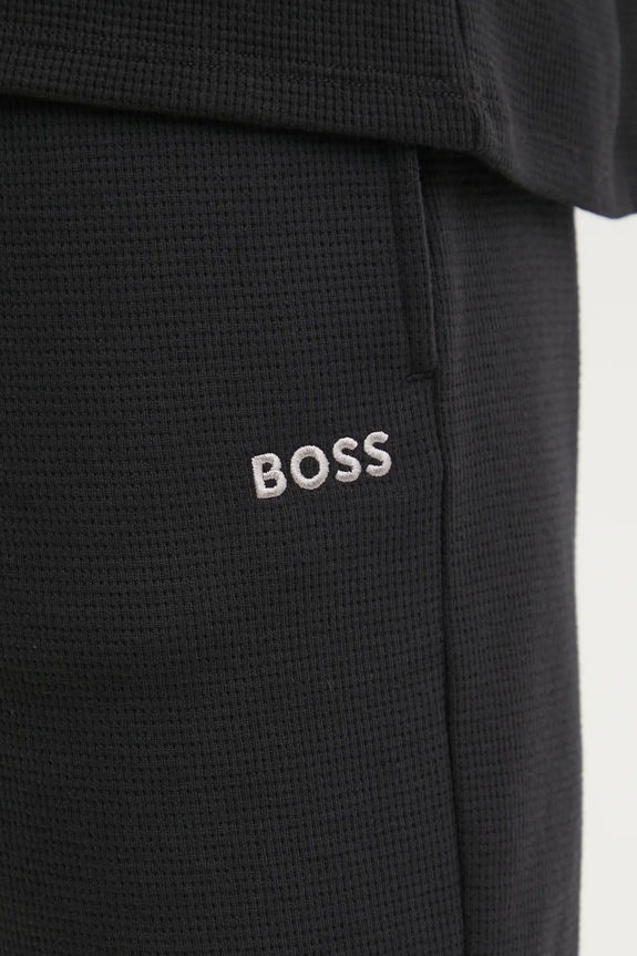 BOSS pantaloni scurți de loungewear bărbătești cu bumbac Waffle Shorts negru 50535884