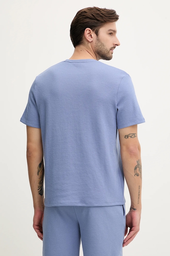 Ρούχα BOSS t-shirt lounge Ανδρικό Waffle T-Shirt 50535891 μπλε