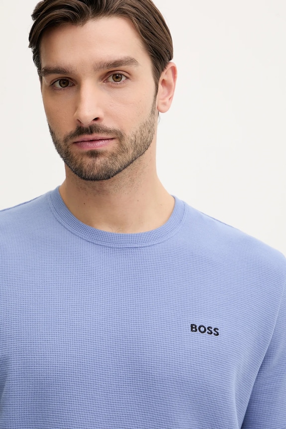 BOSS t-shirt lounge Ανδρικό Waffle T-Shirt μπλε 50535891