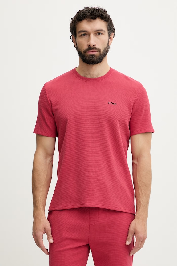 BOSS lounge t-shirt Ανδρικό Waffle T-Shirt κόκκινο 50535891