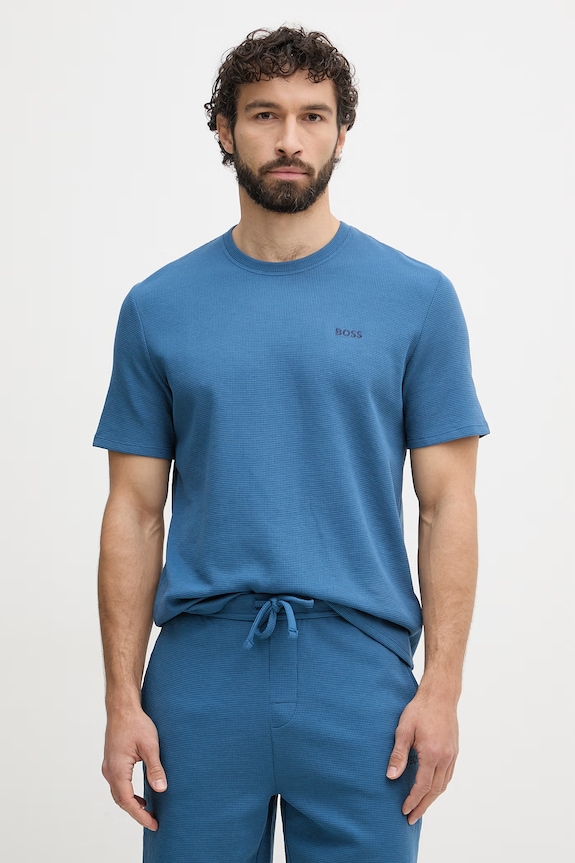 BOSS lounge tričko pánske Waffle T-Shirt modrá 50535891