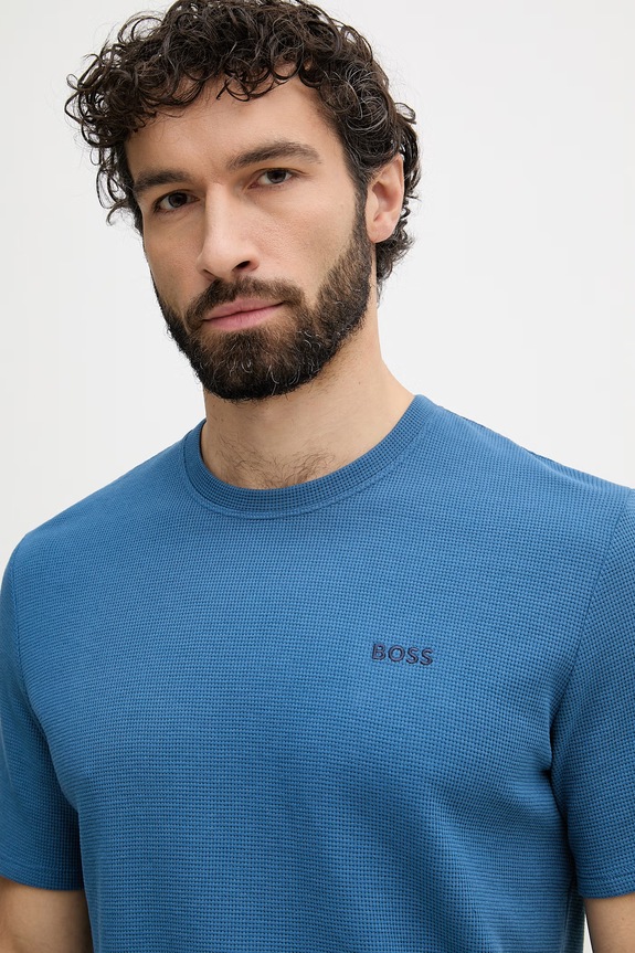 BOSS lounge tričko pánske Waffle T-Shirt modrá 50535891
