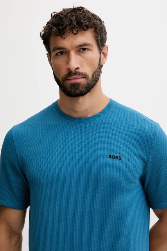 BOSS tricou loungewear bărbătesc Waffle T-Shirt albastru 50535891