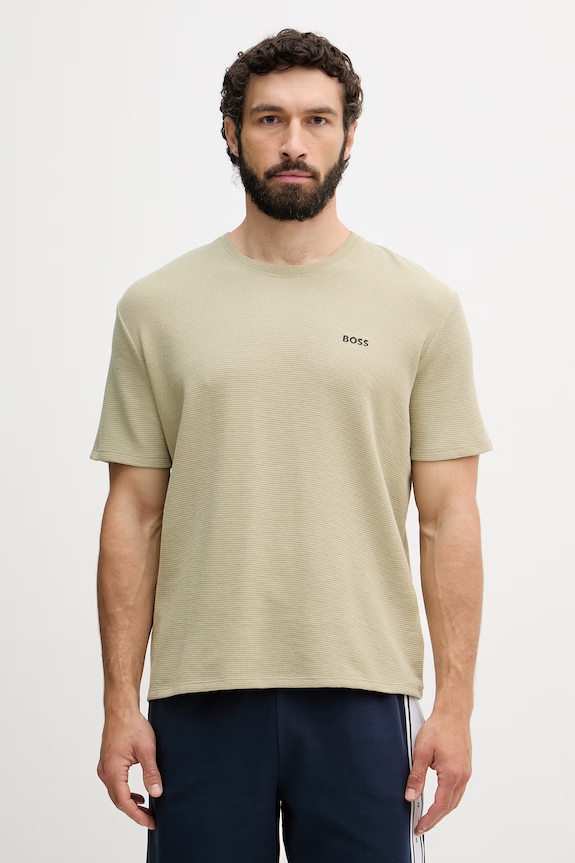 BOSS lounge tričko pánske Waffle T-Shirt zelená 50535891