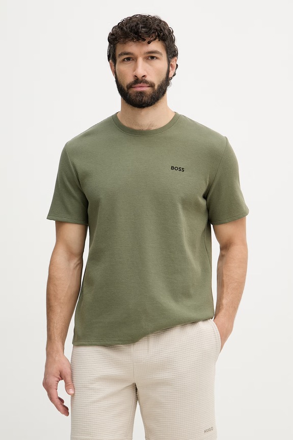 BOSS lounge tričko pánske Waffle T-Shirt zelená 50535891