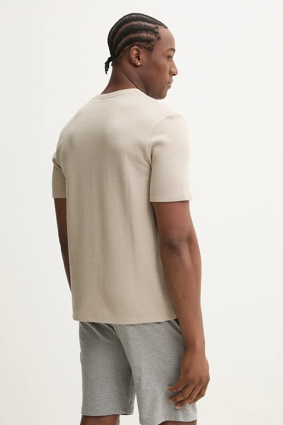 Îmbrăcăminte BOSS Tricou loungewear bărbați Waffle T-Shirt 50535891 bej
