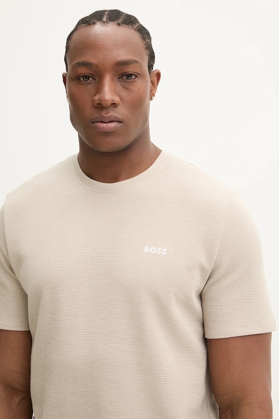 BOSS Tricou loungewear bărbați Waffle T-Shirt bej 50535891