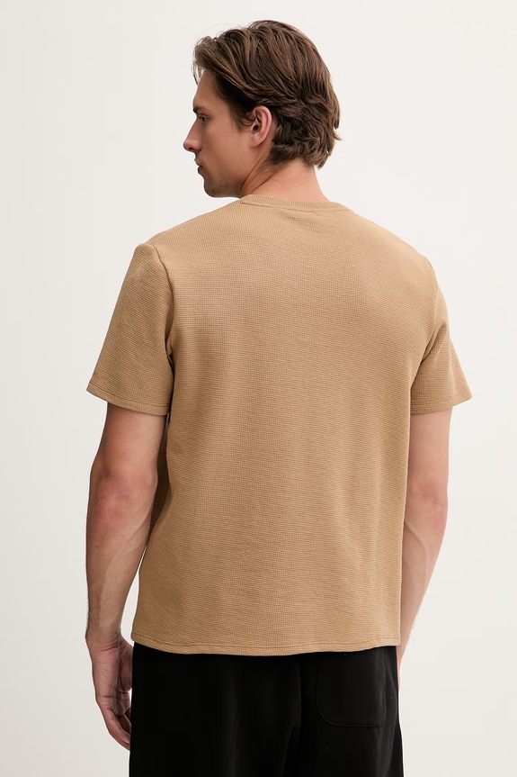 Oblačila BOSS loungewear kratka moška majica Waffle T-Shirt 50535891 rjava