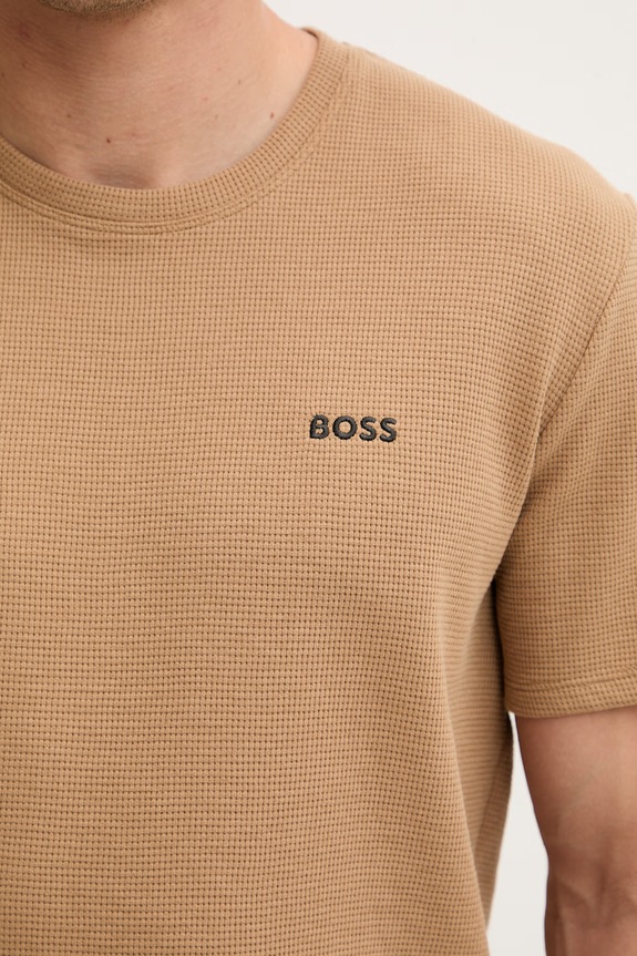 BOSS loungewear kratka moška majica Waffle T-Shirt 50535891 rjava