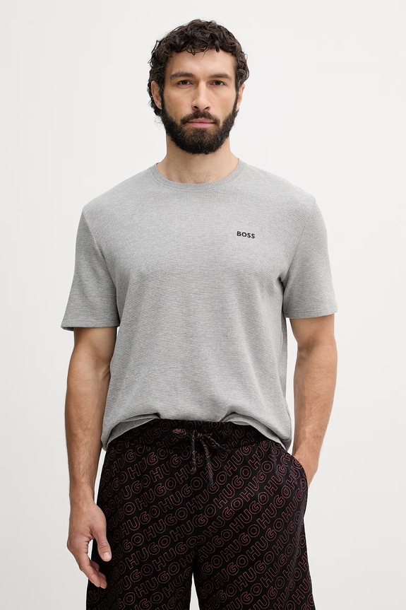 BOSS lounge tričko pánske Waffle T-Shirt sivá 50535891