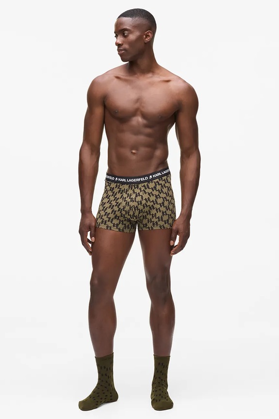 Karl Lagerfeld boxer e calze pacco da 2 verde A4M47030