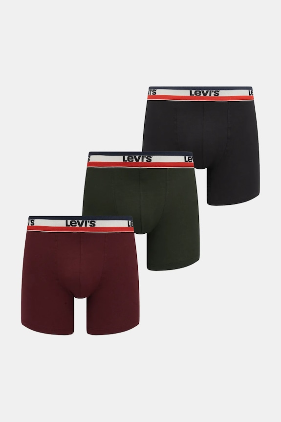 Levi's boxeralsó 3 db sima burgundia 37149.1220