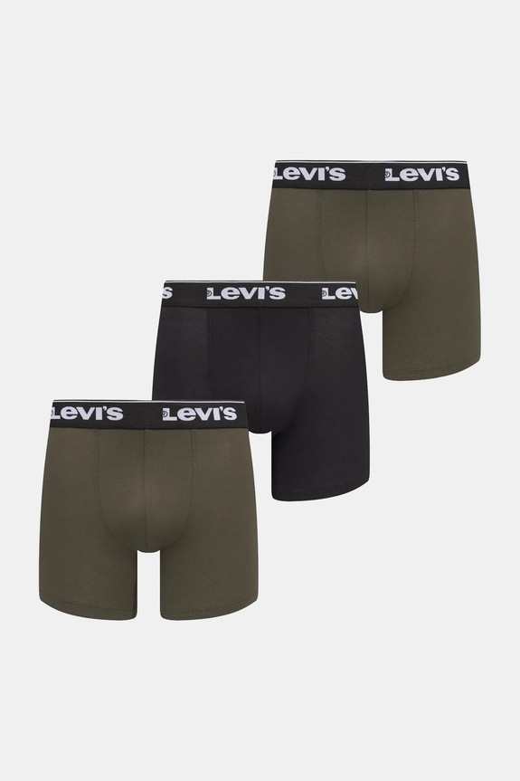 Bokserice Levi's 3-pack bez uzorka zelena 37149.1202